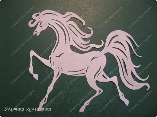 Поделка изделие Новый год Вырезание Лошади кони вытынанки Бумага фото 25