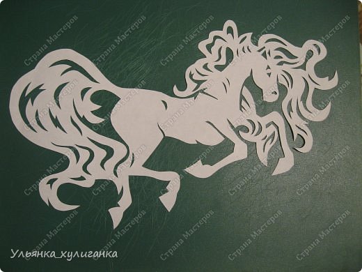 Поделка изделие Новый год Вырезание Лошади кони вытынанки Бумага фото 27