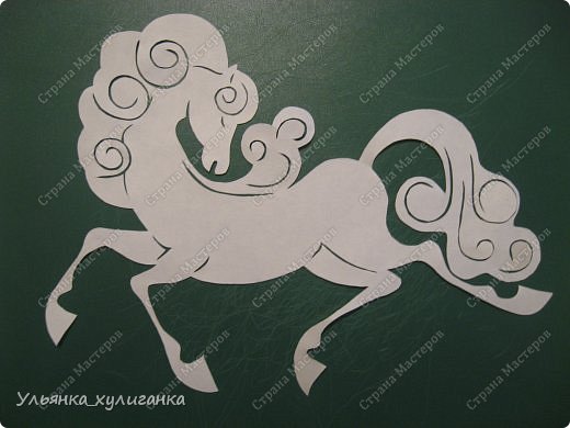 Поделка изделие Новый год Вырезание Лошади кони вытынанки Бумага фото 11