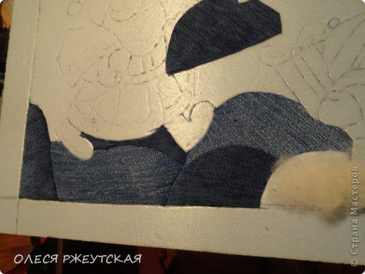 Картина панно рисунок Мастер-класс Новый год Аппликация Пэчворк В ОЖИДАНИИ ВОЛШЕБСТВА Бусинки Пенопласт Ткань фото 13
