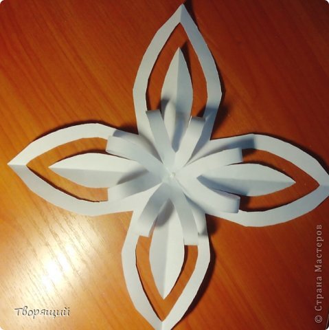 Мастер-класс Новый год Оригами Оригинальная объёмная снежинка Бумага фото 6