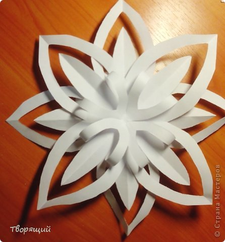 Мастер-класс Новый год Оригами Оригинальная объёмная снежинка Бумага фото 8