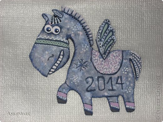 Мастер-класс Поделка изделие Новый год Лепка Встречаем символ Нового Года - Синюю лошадку-пегасика  - Гуашь Тесто соленое фото 8