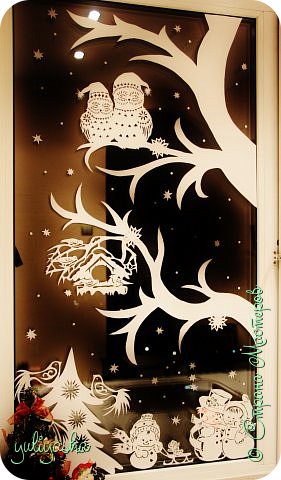 Картина панно рисунок Новый год Вырезание Новогодние окна   Бумага фото 3
