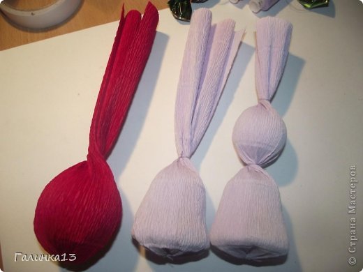 Мастер-класс Свит-дизайн Новый год Моделирование конструирование Дед Мороз и Снегурочка Бумага гофрированная фото 5