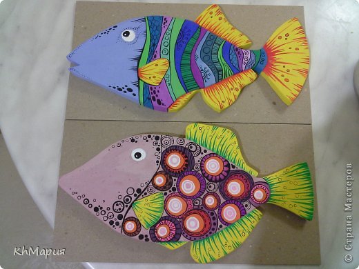Мастер-класс Поделка изделие Роспись Гипсовые рыби МК Гипс Краска фото 1