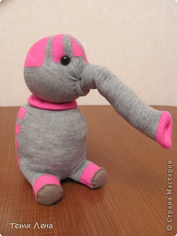 Игрушка Мастер-класс Шитьё Слонёнок Носки фото 13