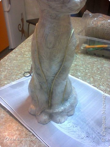 Мастер-класс Поделка изделие Моделирование конструирование Филигранная кошка МК  Клей Шпагат фото 5
