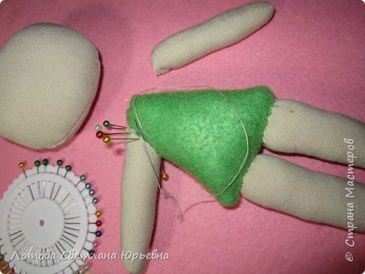 Куклы Мастер-класс Шитьё Мастер - класс по изготовлению куколок с волосами из непряденой шерсти Ткань Шерсть фото 7