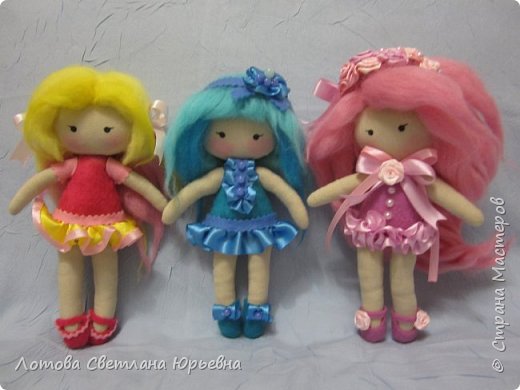Куклы Мастер-класс Шитьё Мастер - класс по изготовлению куколок с волосами из непряденой шерсти Ткань Шерсть фото 17
