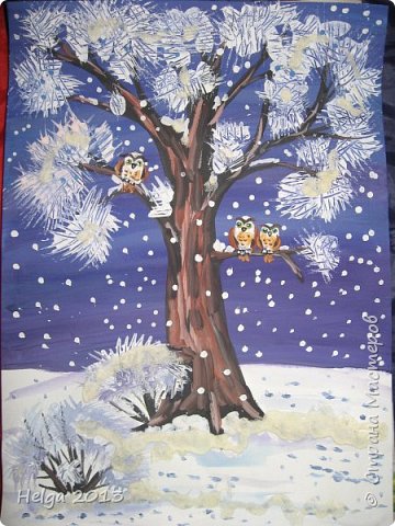 Рисунок зима для детей в детском саду (49 фото)