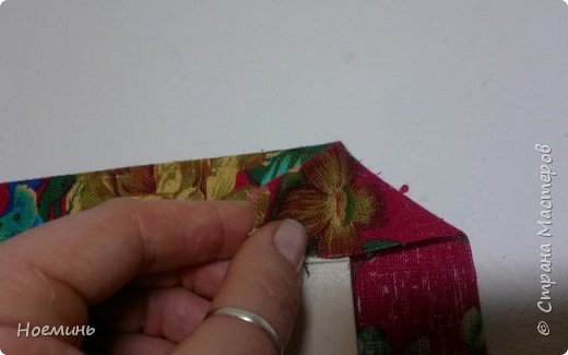 Мастер-класс Картонаж корзина для рукоделия картонаж Картон Клей Ткань фото 20