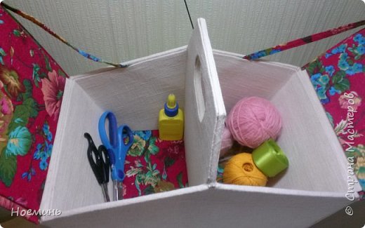 Мастер-класс Картонаж корзина для рукоделия картонаж Картон Клей Ткань фото 31