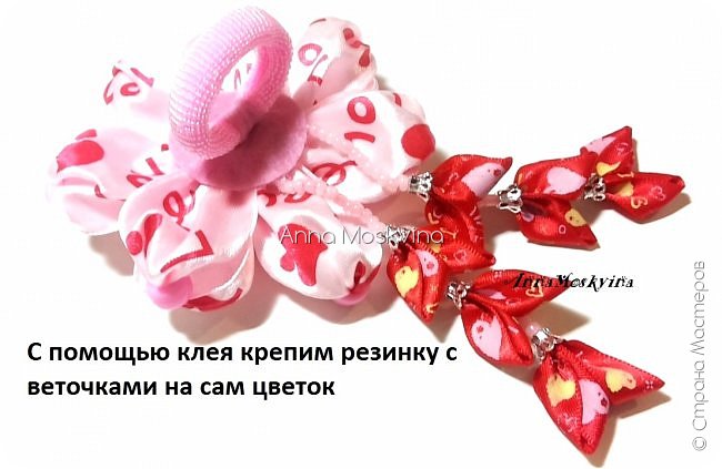 Мастер-класс Прическа Украшение 8 марта Валентинов день Свадьба Цумами Канзаши Шитьё Мастер-класс украшения для волос Влюбленные сердца Бусины Ленты Фетр фото 27