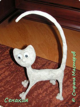 Мастер-класс Папье-маше Лемурный кот Бумага Клей Краска фото 8
