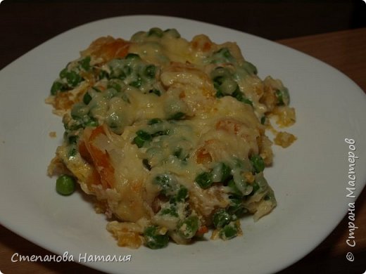 Кулинария Рецепт кулинарный Запеканка из цветной капусты с зеленым горошком Продукты пищевые фото 2