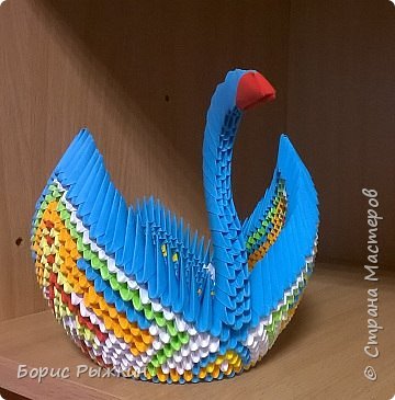 Поделка изделие Оригами китайское модульное Лебедь Бумага