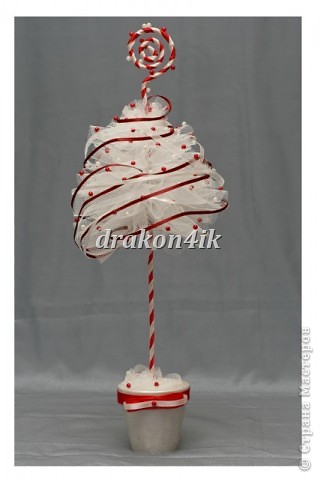 Handicraft product design modeling New Year Christmas trees made of tulle 4 photos