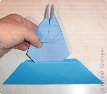  Мастер-класс Оригами: Пасхальный зайчик.МК. Бумага Пасха. Фото 18