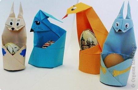  Мастер-класс Оригами: Пасхальный зайчик.МК. Бумага Пасха. Фото 1