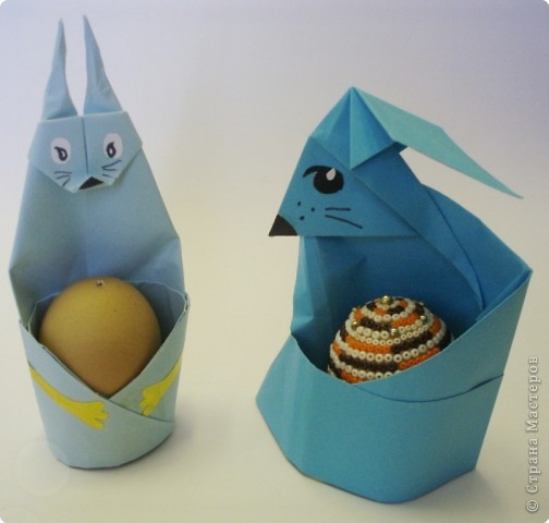  Мастер-класс Оригами: Пасхальный зайчик.МК. Бумага Пасха. Фото 2