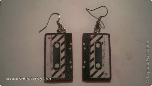 Мастер-класс, Украшение Декупаж, Лепка: серьги Пластика