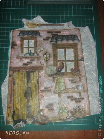 Скульптура,  Декупаж, Лепка, : Мой первый домик в технике "decoupage ambientato". Бумага, Глина . Фото 3