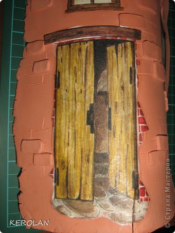 Скульптура,  Декупаж, Лепка, : Мой первый домик в технике "decoupage ambientato". Бумага, Глина . Фото 5
