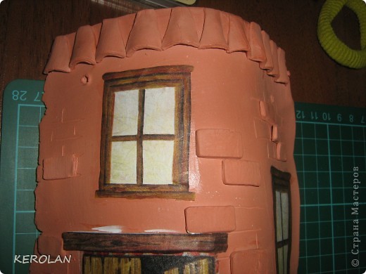 Скульптура,  Декупаж, Лепка, : Мой первый домик в технике "decoupage ambientato". Бумага, Глина . Фото 6