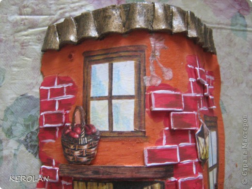 Скульптура,  Декупаж, Лепка, : Мой первый домик в технике "decoupage ambientato". Бумага, Глина . Фото 11