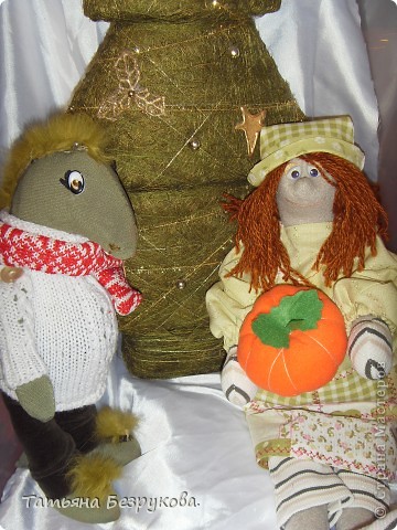 Игрушка, Куклы Шитьё: Тыква и Дракон. Ткань Новый год. Фото 5