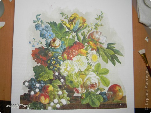 Мастер-класс Декупаж:  Как я делала панно "Цветочно-фруктовый натюрморт". Фото 2