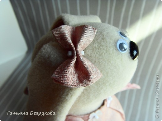 Игрушка Шитьё: Сонный зайка. Ткань. Фото 5