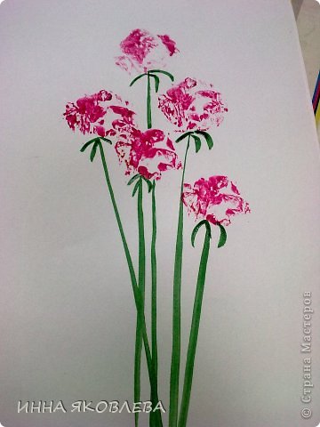  Картина, панно, рисунок, Мастер-класс Печать губкой, Рисование и живопись: Для тех, кто совсем НЕ УМЕЕТ рисовать. Два варианта. Акварель, Бумага 8 марта, Валентинов день, День учителя. Фото 25