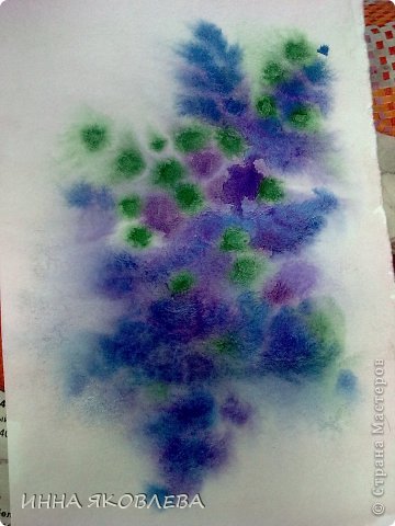  Картина, панно, рисунок, Мастер-класс Печать губкой, Рисование и живопись: Для тех, кто совсем НЕ УМЕЕТ рисовать. Два варианта. Акварель, Бумага 8 марта, Валентинов день, День учителя. Фото 11