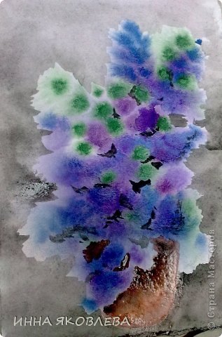  Картина, панно, рисунок, Мастер-класс Печать губкой, Рисование и живопись: Для тех, кто совсем НЕ УМЕЕТ рисовать. Два варианта. Акварель, Бумага 8 марта, Валентинов день, День учителя. Фото 12