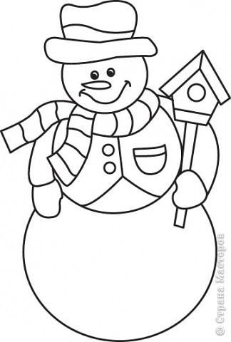 трафареты снеговиков из бумаги