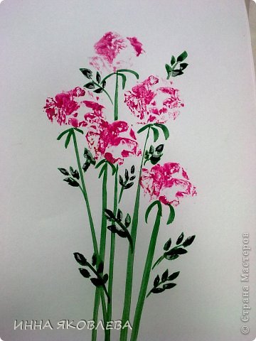 Картина панно рисунок Мастер-класс 8 марта Валентинов день День учителя Печать губкой Рисование и живопись Для тех кто совсем НЕ УМЕЕТ рисовать Два варианта Акварель Бумага фото 26