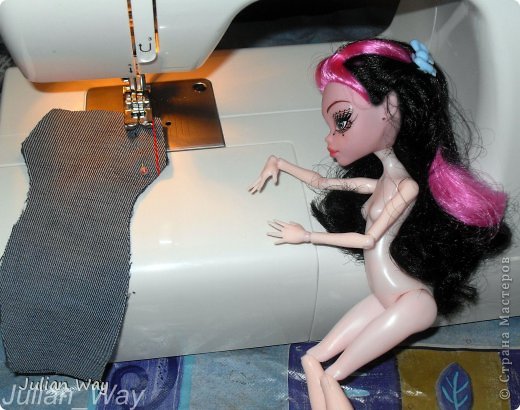 Кукольная жизнь Мастер-класс Шитьё Брючки для монстра МК Ткань фото 4