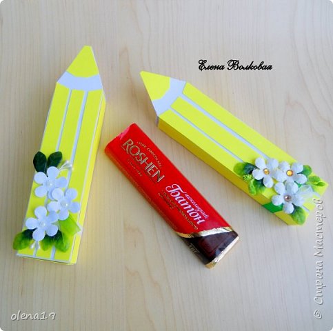 Коробки в форме карандаша для различных мелких подарочков могут пригодиться к 1 сентября, дню учителя. Наполнение может быть любым: конфетки, небольшая шоколадка, канцелярские принадлежности. фото 6