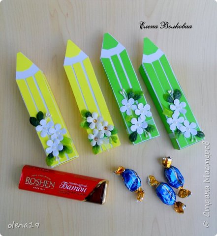 Коробки в форме карандаша для различных мелких подарочков могут пригодиться к 1 сентября, дню учителя. Наполнение может быть любым: конфетки, небольшая шоколадка, канцелярские принадлежности. фото 5