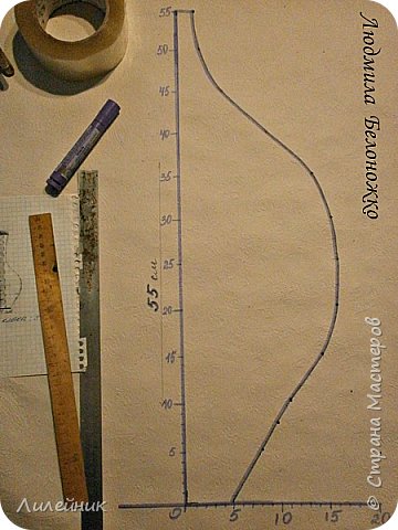  Здравствуйте жители деревни. Я хочу показать вам, как сделать основу для напольной вазы из картона. фото 12