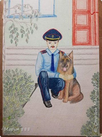 Нарисовали с сыночком вот такую картинку для школьного конкурса "Полиция глазами детей".  (фото 1)