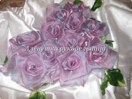Мастер-класс Валентинов день Свадьба Шитьё розы из органзы сердце из роз Ткань фото 1